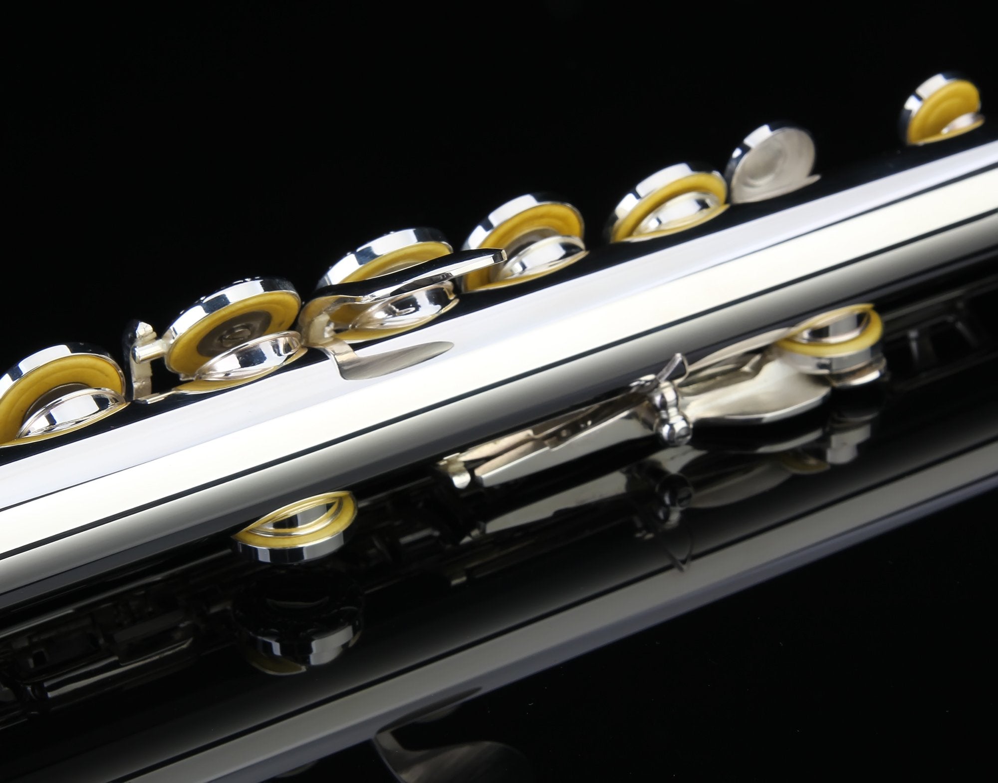 Glory HAND-ENGRAVED SILVER PLATED HIGH GRADE FLUTE 17 Hole OPEN/CLOSED C Flute With Case, Tuning Rod and Cloth and Gloves,HIGH G